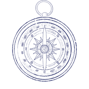 engraved compass illustration