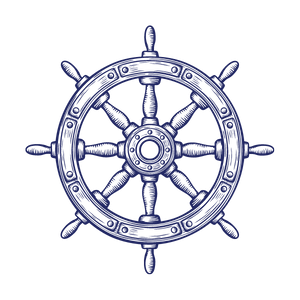 engraved marine wheel illustration