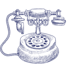 engraved phone illustration